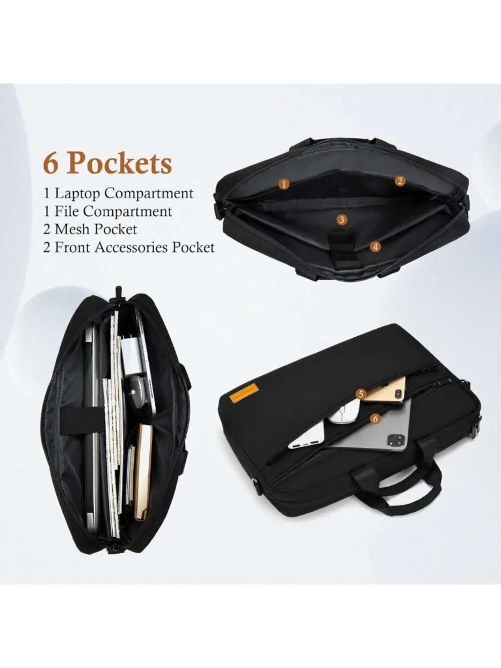 Stylish 15-16 Inch Laptop Shoulder Bag | Durable Carrying Case for PC & Mac